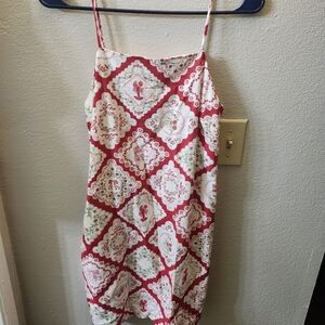 Monteau Red and White Floral Dress